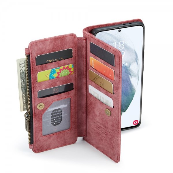 CaseMe Samsung Galaxy S22 -lompakkokotelo C30 Series Punainen