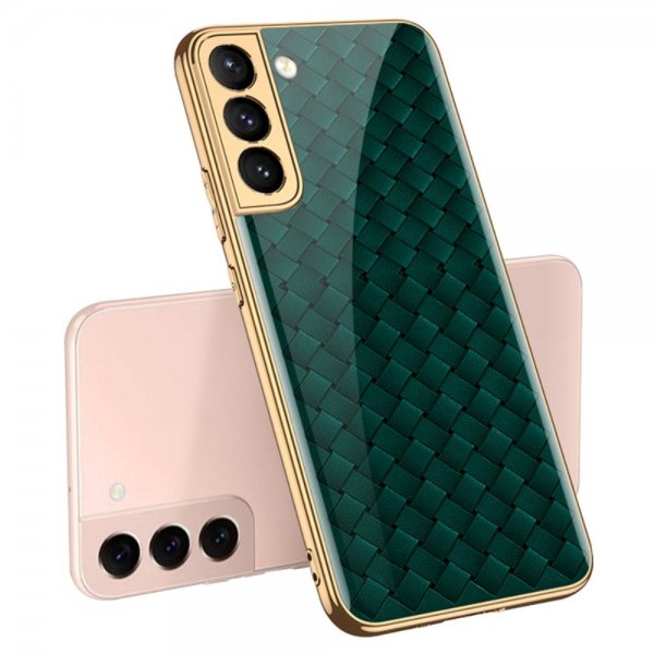GKK Samsung Galaxy S22 Plus -suojakuori kuviolla, vihreä kangastasku