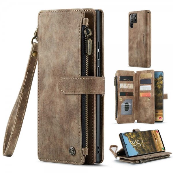 CaseMe Samsung Galaxy S22 Ultra Suojakotelo C30 Sarja Ruskea