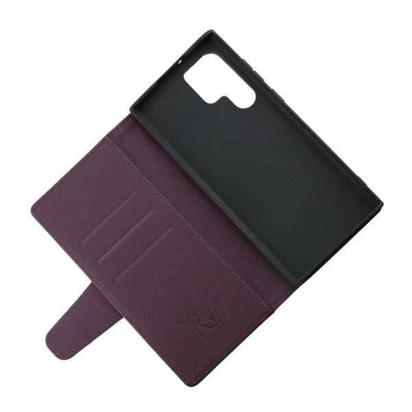 Rvelon Samsung Galaxy S22 Ultra -suojakotelo, avattava korttipaikka, violetti