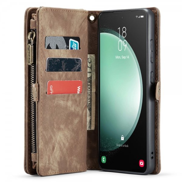 CaseMe Samsung Galaxy S23 FE Kotelo 008 Series Irrotettava Kuori Ruskea