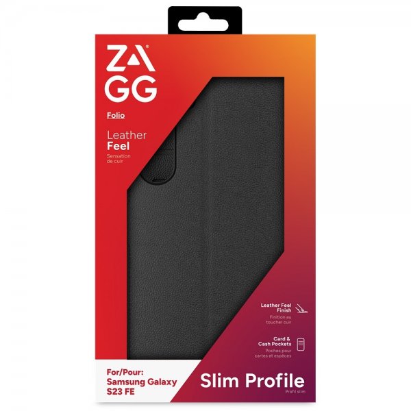 ZAGG Samsung Galaxy S23 FE -suojakotelo, folio, musta