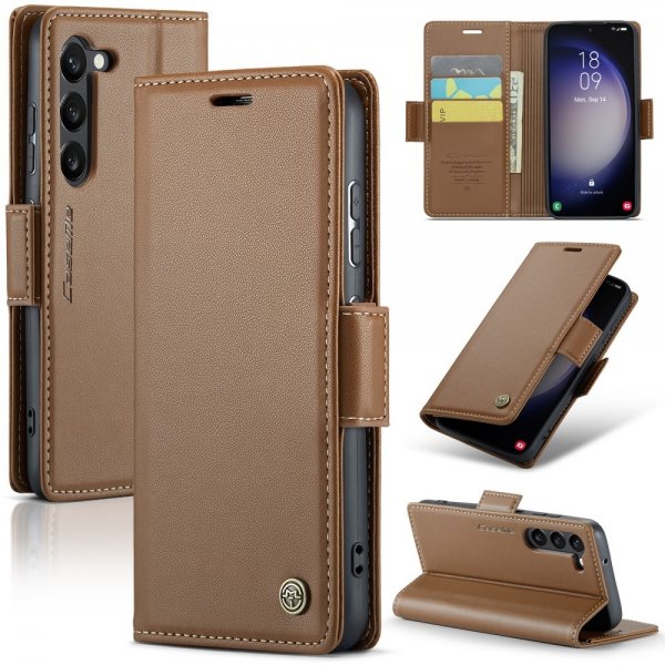 CaseMe Samsung Galaxy S23 Kotelo 023 Series Ruskea