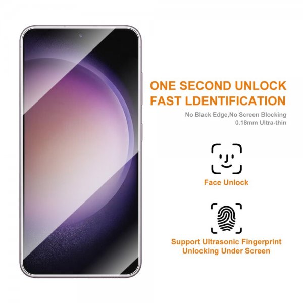 Enkay Samsung Galaxy S23 Plus -kuori näytönsuojalla, nahkakuvioitu, pinkki