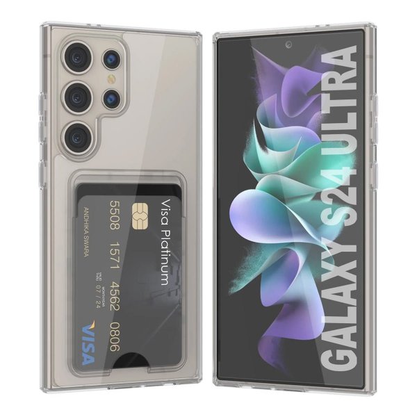Rvelon Samsung Galaxy S23 Ultra Kuori Korttipidikkeellä Läpinäkyvä