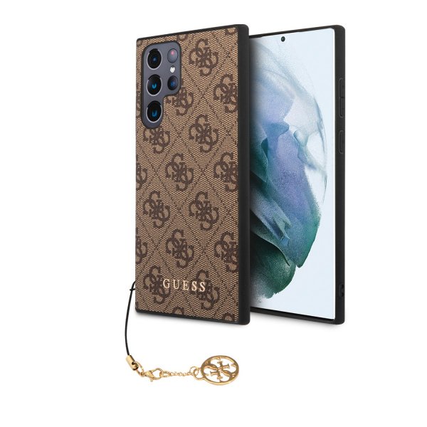 Guess Samsung Galaxy S23 Ultra -suojakuori 4G Charms, ruskea