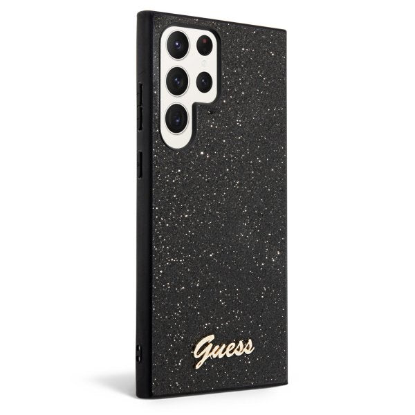 Guess Samsung Galaxy S23 Ultra Kuori Fixed Glitter Case Musta