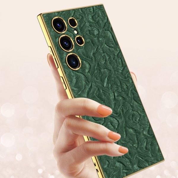 GKK Samsung Galaxy S23 Ultra Kuori Kangas Reunapinnoitus Vihreä