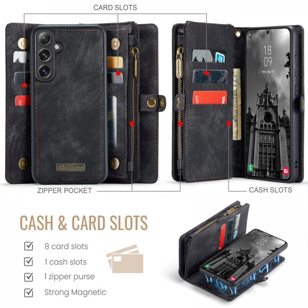 CaseMe Samsung Galaxy S24 FE Fodral 008 Series Irrotettava Kuori Musta