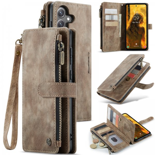 CaseMe Samsung Galaxy S24 FE C30 Series Kotelo, Ruskea