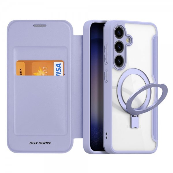 Dux Ducis Samsung Galaxy S24 -kotelo, Skin X Pro Series, jalusta, MagSafe, violetti