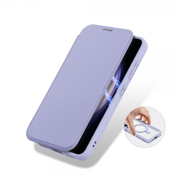 Dux Ducis Samsung Galaxy S24 -kotelo, Skin X Pro Series, jalusta, MagSafe, violetti