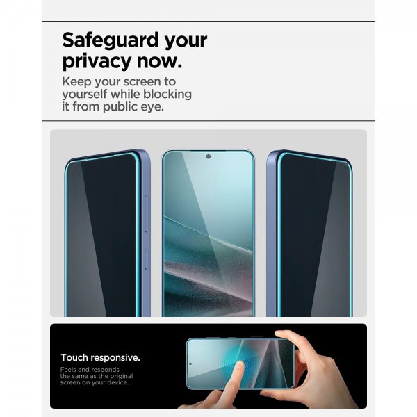 Spigen Samsung Galaxy S24 Plus/Galaxy S25 Plus -näytönsuoja GLAS.tR EZ Fit Privacy 2-pack