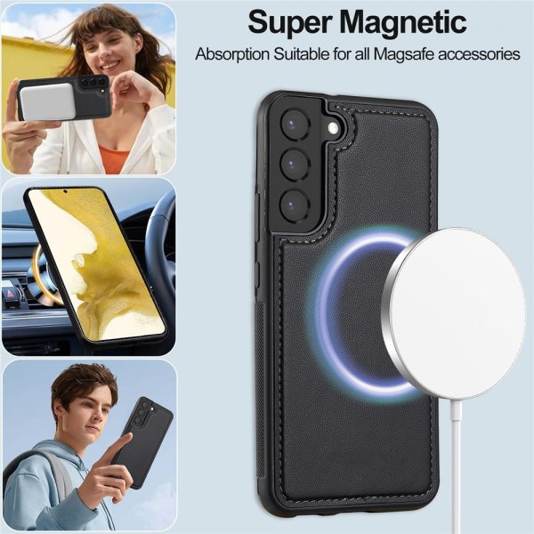 Nordic Covers Samsung Galaxy S24 Plus/S25 Plus Kotelo irrotettavalla MagSafe-kuorella, Raven Black