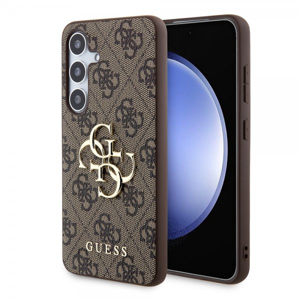 Guess Samsung Galaxy S24 Plus Suojakuori 4G Metal Logo Ruskea