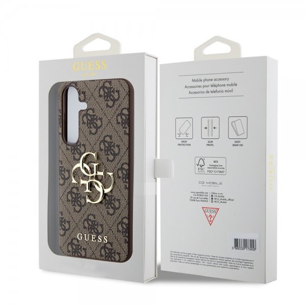 Guess Samsung Galaxy S24 Plus Suojakuori 4G Metal Logo Ruskea