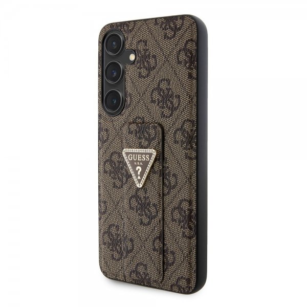 Guess Samsung Galaxy S24 Plus Suojakuori Grip Stand -toiminnolla, ruskea
