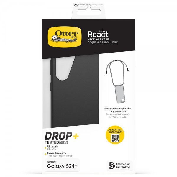 Otterbox Samsung Galaxy S24 Plus React Necklace -suojakuori, musta