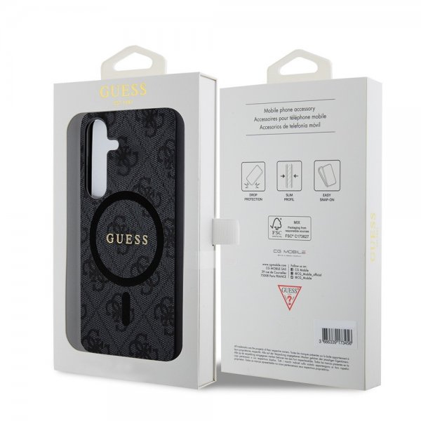 Guess Samsung Galaxy S24 Kuori 4G Pattern MagSafe Musta