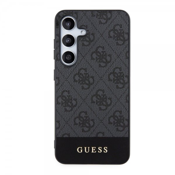 Guess Samsung Galaxy S24 Kuori Bottom Stripe Metal Logo Musta