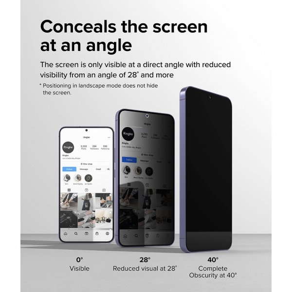 Ringke Samsung Galaxy S24 Näytönsuoja Easy Slide Privacy 2-pack