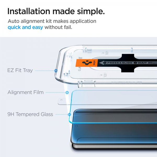 Spigen Samsung Galaxy S24/Galaxy S25 Näytönsuoja GLAS.tR EZ Fit 2-pakkaus