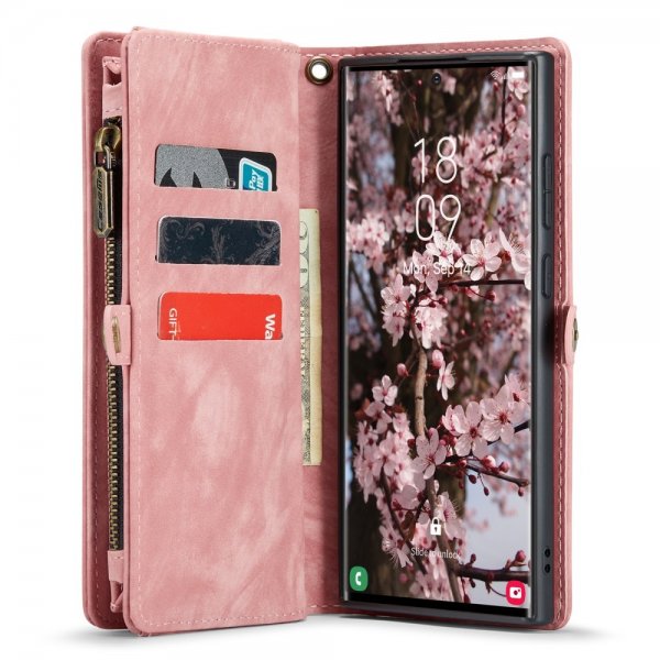CaseMe Samsung Galaxy S24 Ultra -kotelo 008-sarjan irrotettava kuori, vaaleanpunainen