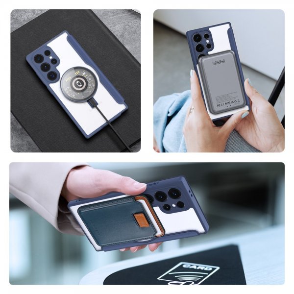 Dux Ducis Samsung Galaxy S24 Ultra Kotelo Skin X Pro Series Jalusta MagSafe Sininen