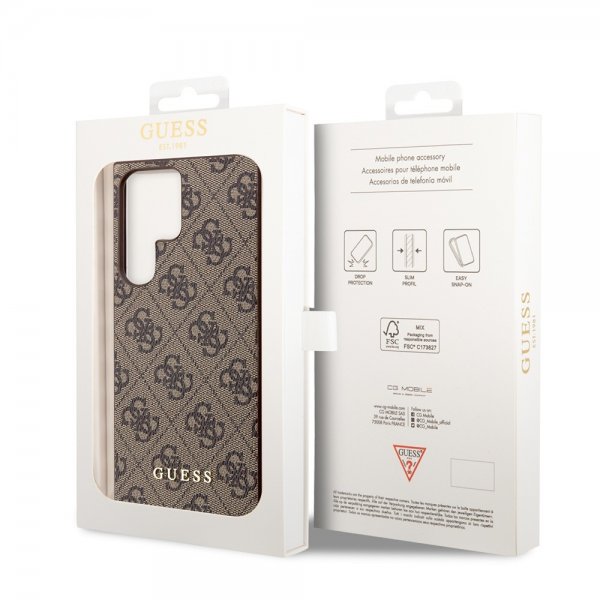 Guess Samsung Galaxy S24 Ultra Kuoret 4G Charm Ruskea