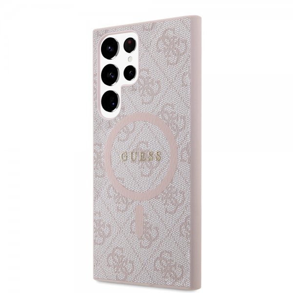 Guess Samsung Galaxy S24 Ultra -kuori 4G-kuviointi MagSafe vaaleanpunainen