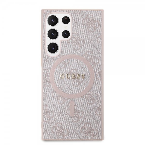 Guess Samsung Galaxy S24 Ultra -kuori 4G-kuviointi MagSafe vaaleanpunainen