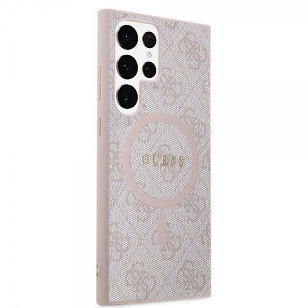 Guess Samsung Galaxy S24 Ultra -kuori 4G-kuviointi MagSafe vaaleanpunainen