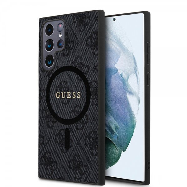 Guess Samsung Galaxy S24 Ultra Kuori 4G Pattern MagSafe Musta
