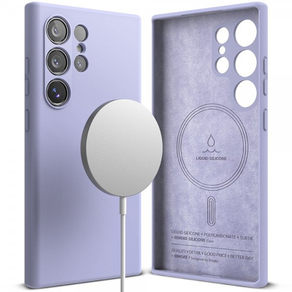 Ringke Samsung Galaxy S24 Ultra Silicone Magnetic -suojakuori, laventeli
