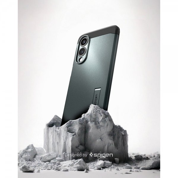 Spigen Samsung Galaxy S25 Edge -suojakuori Tough Armor MagFit Abyss Green