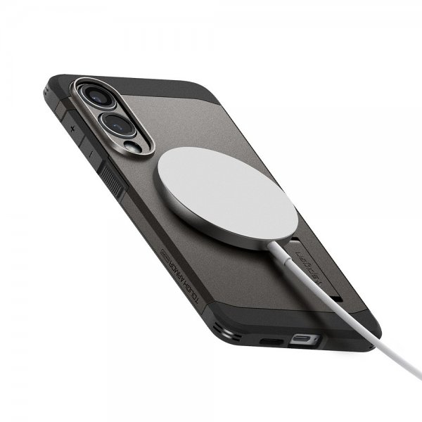 Spigen Samsung Galaxy S25 Edge -suojakuori Tough Armor MagFit Gunmetal