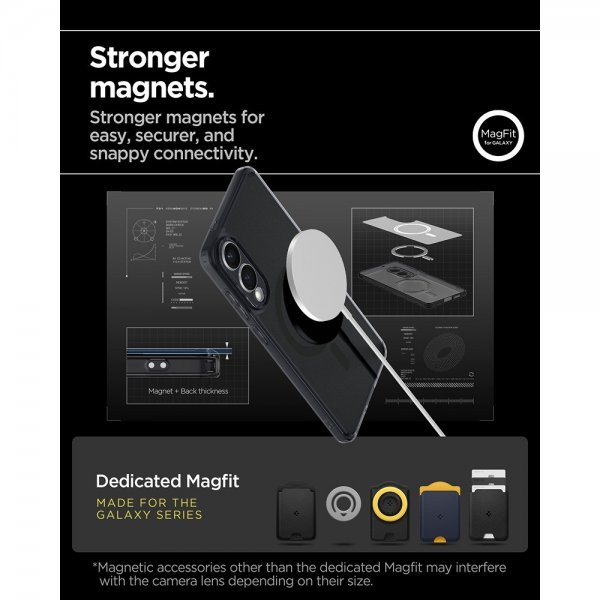 Spigen Samsung Galaxy S25 Edge -kuori Ultra Hybrid MagFit Frost Black