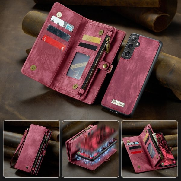 CaseMe Samsung Galaxy S25 -suojakotelo 008 Series, irrotettava kuori, punainen