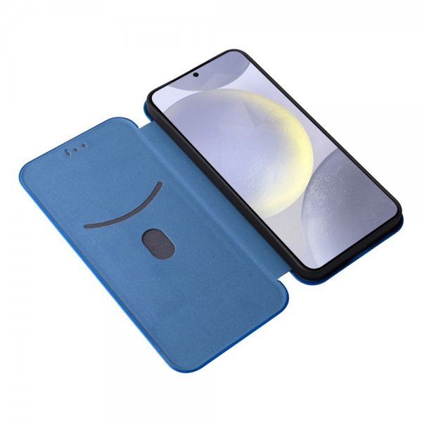 Samsung Galaxy S25 Kotelo Hiilikuitutekstuuri Sininen