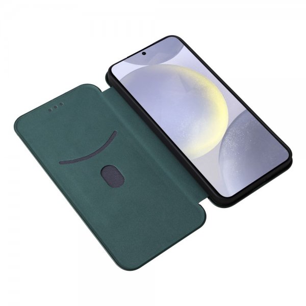Samsung Galaxy S25 Kotelo Hiilikuitukuvio Vihreä