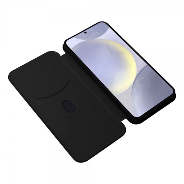 Samsung Galaxy S25 Kotelo Hiilikuitukuvio Musta