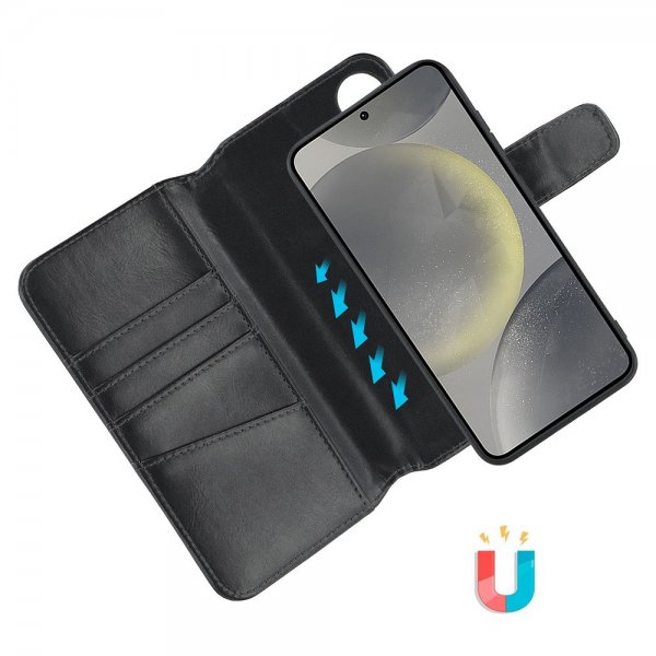 Nordic Covers Samsung Galaxy S24/Galaxy S25 MagLeather -kotelo, Raven Black
