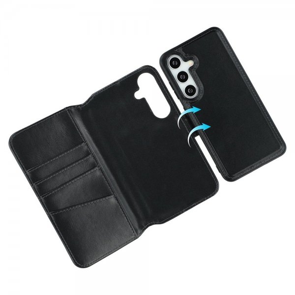 Nordic Covers Samsung Galaxy S24/Galaxy S25 MagLeather -kotelo, Raven Black