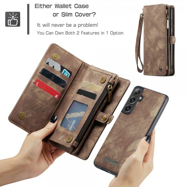 CaseMe Samsung Galaxy S25 Plus Kotelo 008-sarjan Irrotettava kuori Ruskea