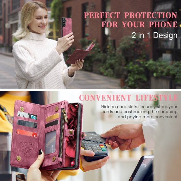 CaseMe Samsung Galaxy S25 Plus -suojakotelo 008 Series, irrotettava kuori, punainen