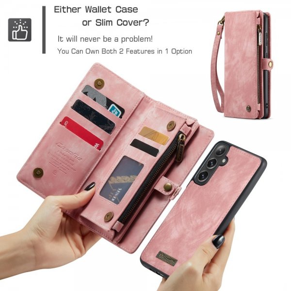 CaseMe Samsung Galaxy S25 Plus -suojakotelo, 008 Series, irrotettava kuori, pinkki