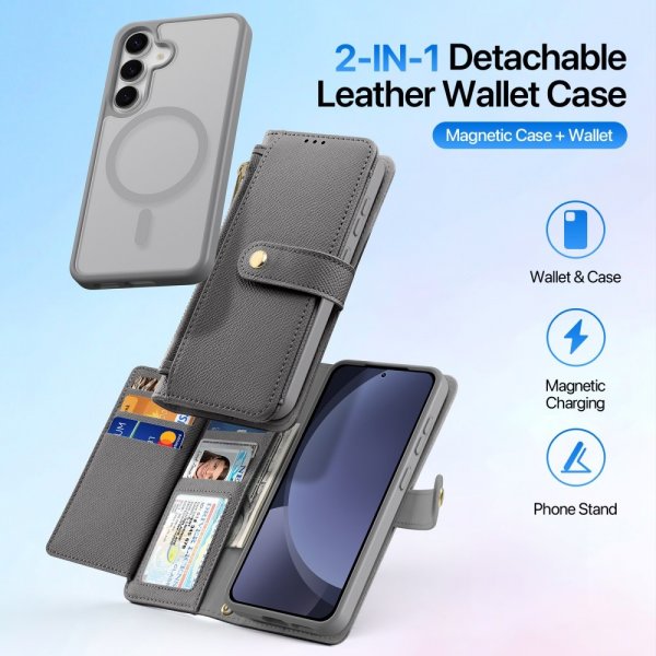 Dux Ducis Samsung Galaxy S25 Plus kotelo 2-in-1 Lawa Series MagSafe harmaa