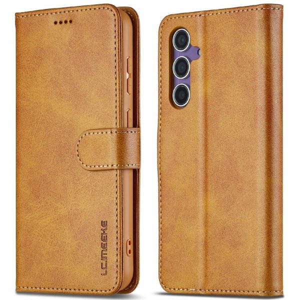 Lc.Imeeke Samsung Galaxy S25 Plus -suojakotelo korttipaikalla, jalustatoiminnolla, vaaleanruskea