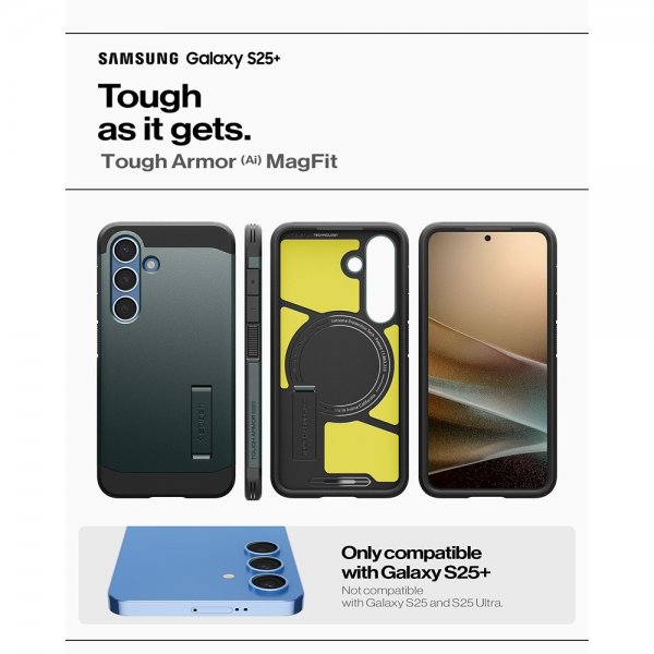 Spigen Samsung Galaxy S25 Plus Tough Armor MagFit Abyss Green -kuori