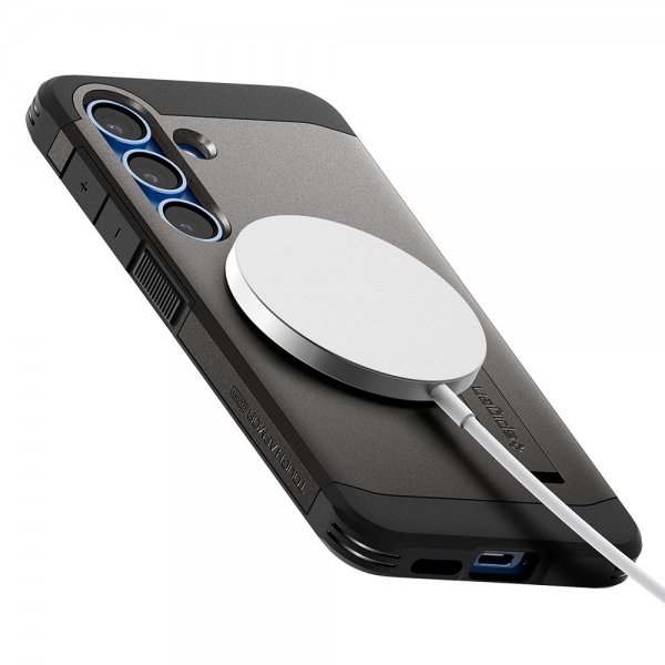 Spigen Samsung Galaxy S25 -suojakuori Tough Armor MagFit Gunmetal